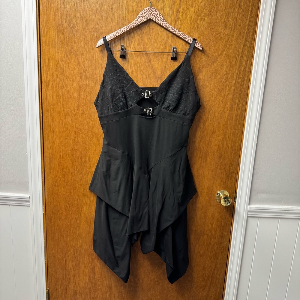 Forest Ink Venom Sleeveless Mini Dress Stretchy Spider Web Black 3XL Plus Size - Picture 12 of 12